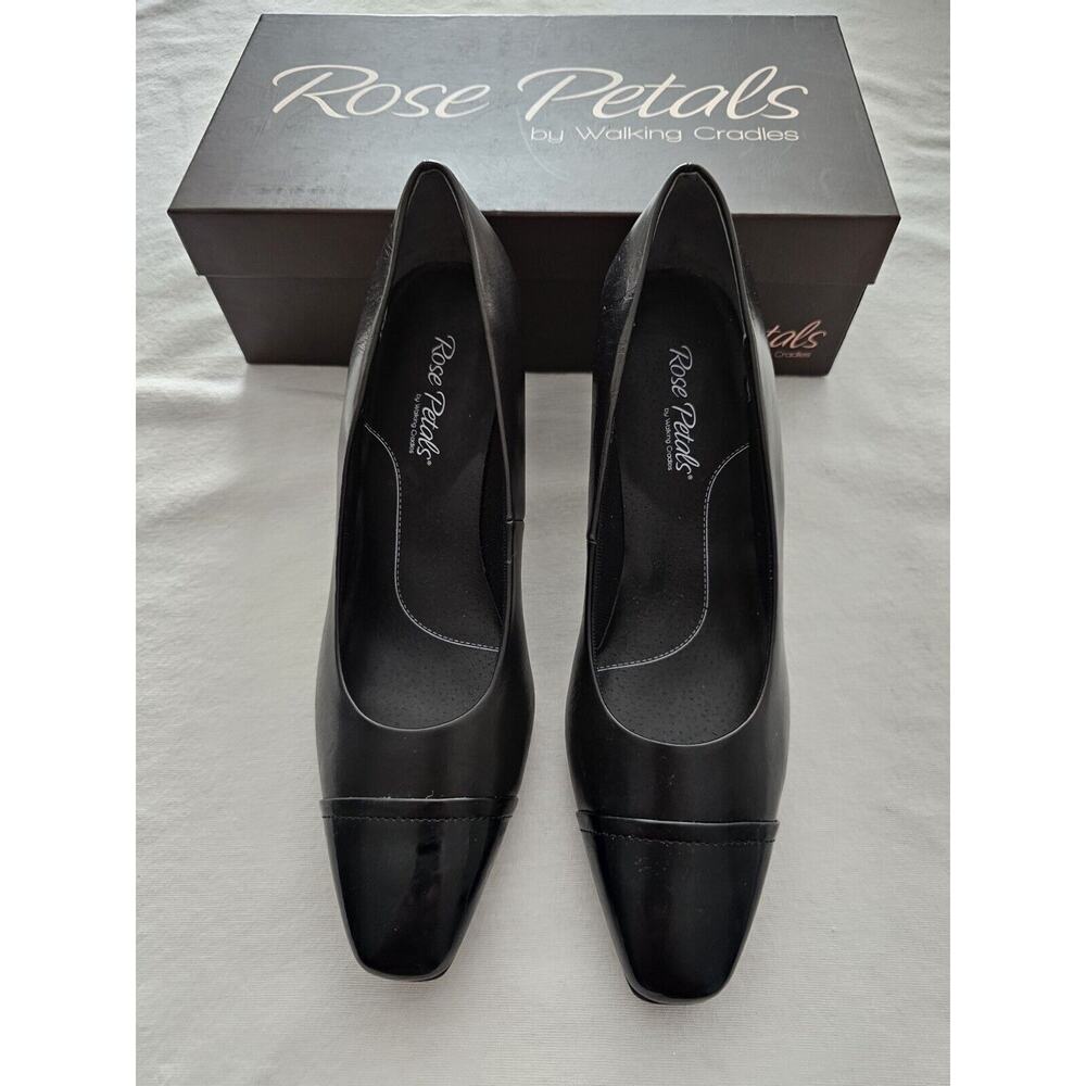 Rose Petals by Walking Cradles Black Heels Size 9M Womens